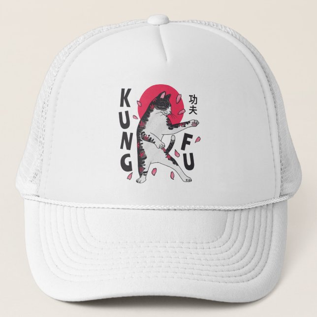 Gorra De Camionero Kung Fu Cat (Anverso)