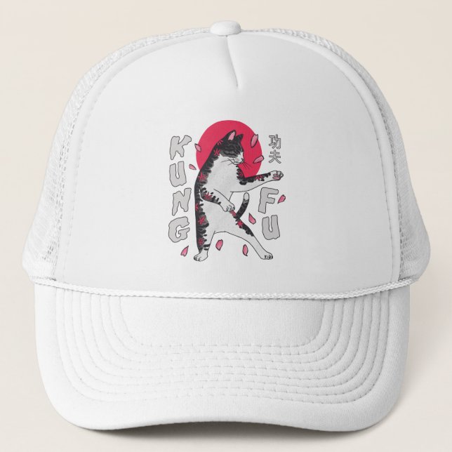 Gorra De Camionero Kung Fu Cat (Anverso)