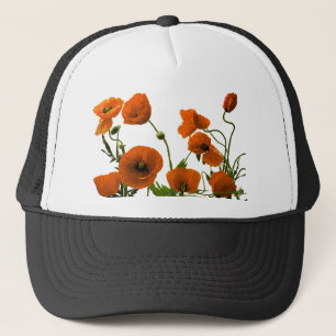 Gorra De Camionero La amapola anaranjada florece estampados de flores