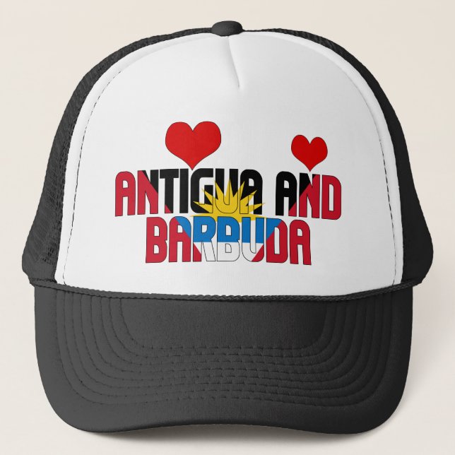 Gorra De Camionero La bandera adorable de Antigua y Barbuda se vuelve (Anverso)
