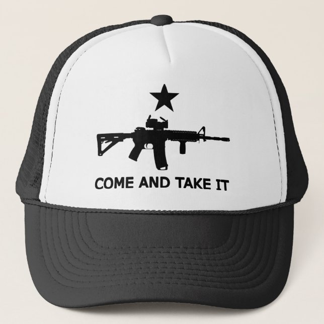 Gorra De Camionero La bandera AR15 de Gonzales "viene tomarlo " (Anverso)