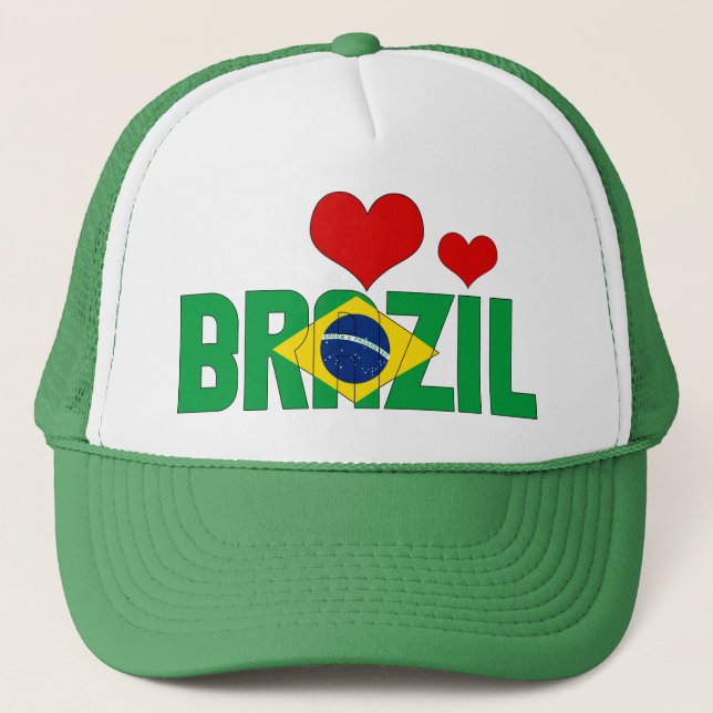 Gorra De Camionero La bandera de Brasil adorable es un patriota (Anverso)