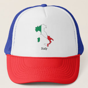 Gorra De Camionero La bandera de Italia en su mapa - Colección de rec