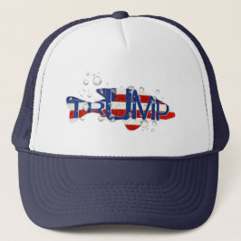 Gorra De Camionero La bandera de Trump pesca en burbujas