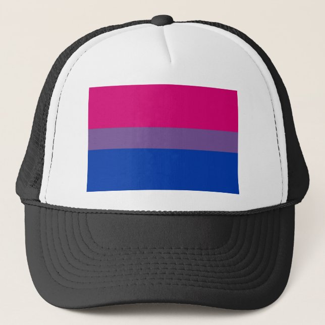Gorra De Camionero La bandera del BI vuela para el orgullo bisexual (Anverso)