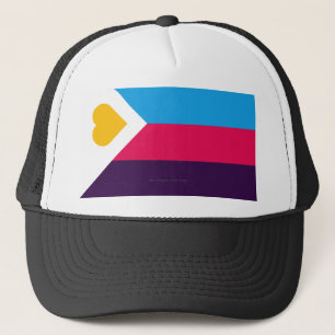 Gorra De Camionero La bandera del orgullo de la poliamoria tricolor d