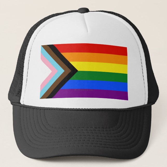 Gorra De Camionero La Bandera del Orgullo del Progreso de SlipperyJoe (Anverso)