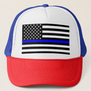 Gorra De Camionero La bandera gráfica fina simbólica de Blue Line l