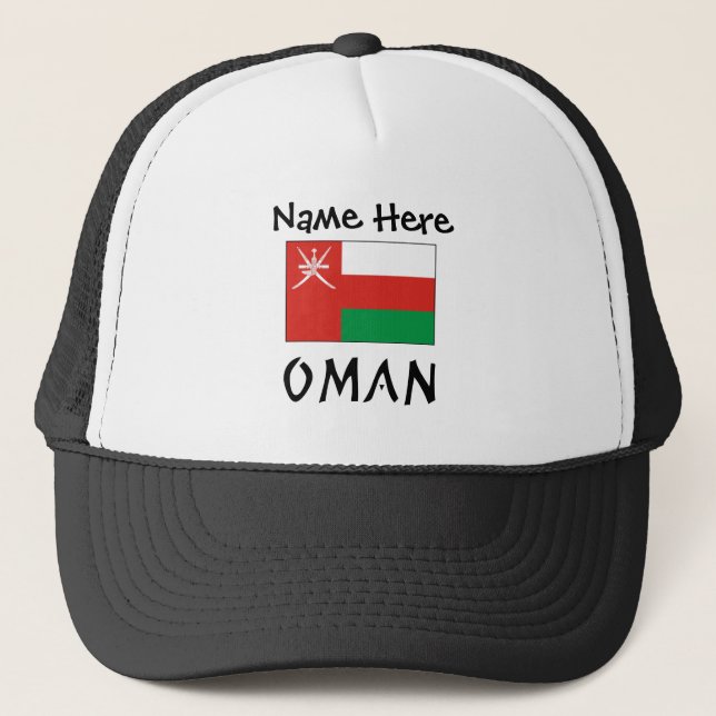 Gorra De Camionero La bandera omaní de Omán y la personalización negr (Anverso)