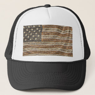 Gorra De Camionero La bandera patriótica vintage de Estados Unidos en