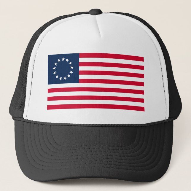 Gorra De Camionero La bandera revolucionaria de Betsy Ross de la (Anverso)