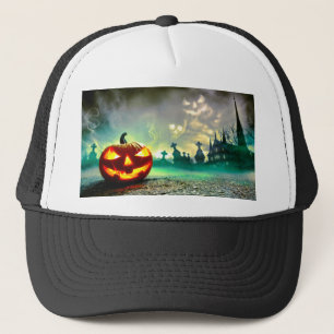 Gorra De Camionero La calabaza de Halloween luminosa de SlipperyJoe w