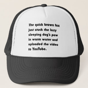 Gorra De Camionero La Camiseta Pangrama del Zorro Marrón Rápido Acaba