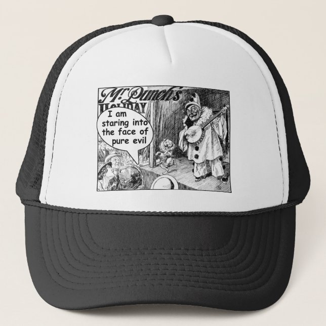 Gorra De Camionero La cara del mal puro (payaso del banjo) (Anverso)