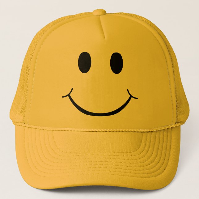 Gorra De Camionero La cara feliz amarilla del clásico 70 (Anverso)