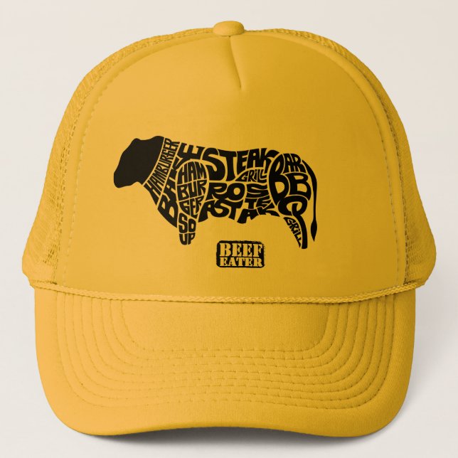 Gorra De Camionero La carta del comedor de la carne de vaca (Anverso)