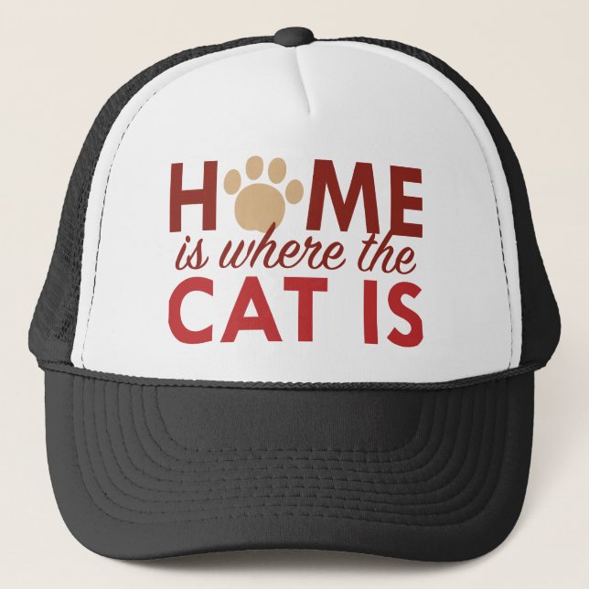 Gorra De Camionero La Casa Es Donde Está El Gato (Anverso)