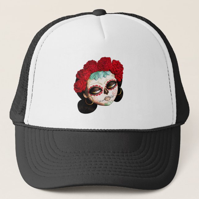 Gorra De Camionero La Catrina - Dia de Los Muertos Girl (Anverso)