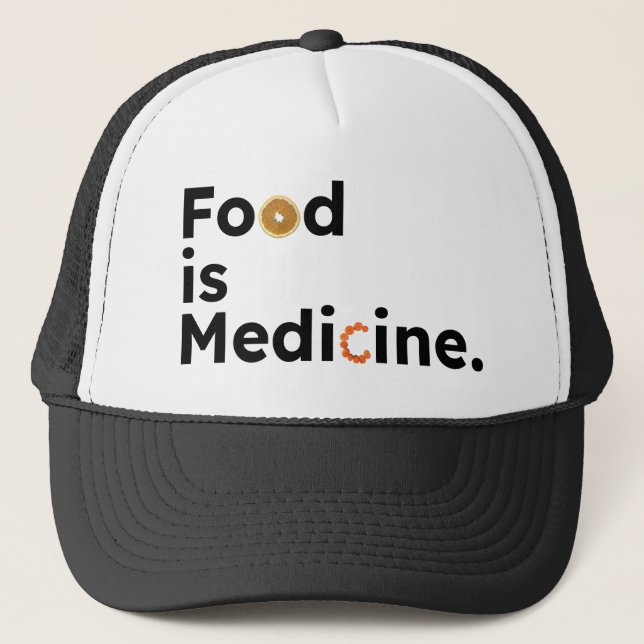 Gorra De Camionero La comida es medicina (Anverso)