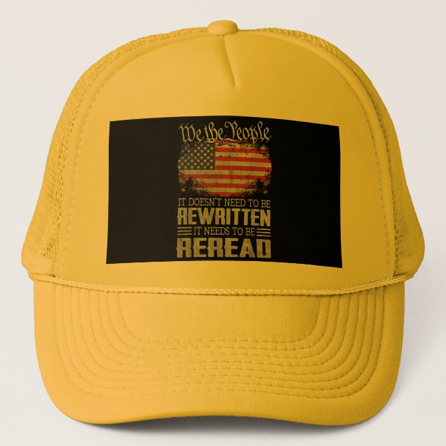 Gorra De Camionero La Constitución de la Bandera de Estados Unidos ne (Anverso)