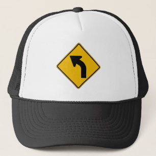 Gorra De Camionero La curva izquierda, trafica la señal de peligro,