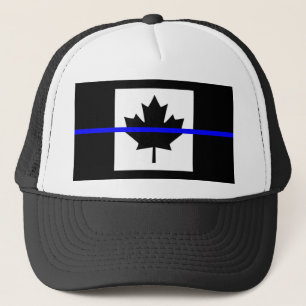 Gorra De Camionero La delgada línea azul simbólica sobre la hoja de a