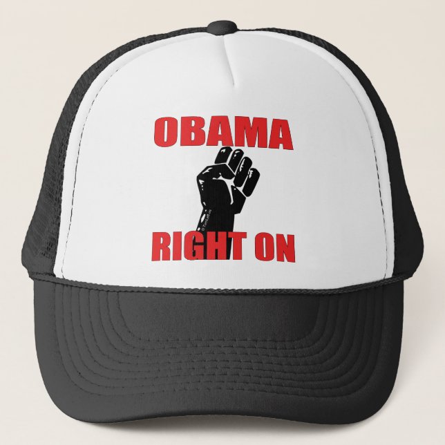 GORRA DE CAMIONERO LA DERECHA DE OBAMA ENCENDIDO (Anverso)