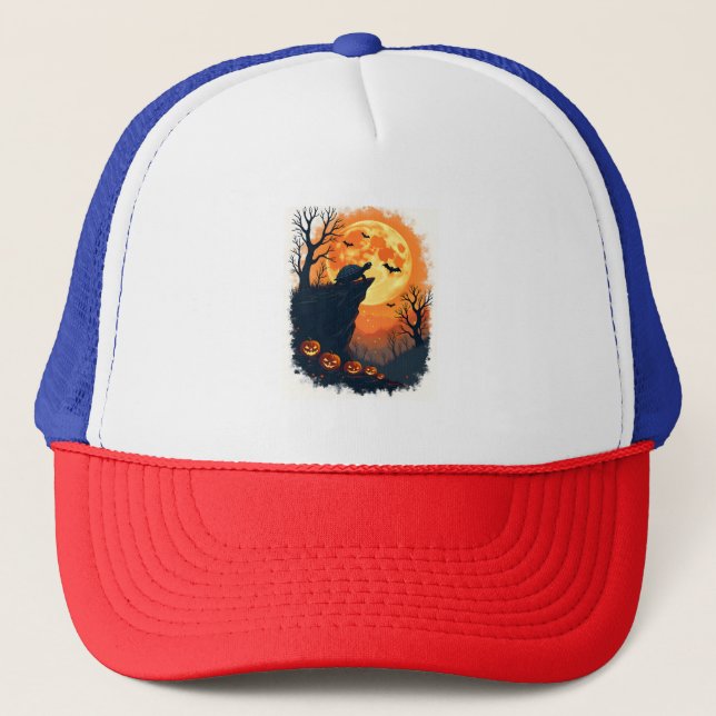 Gorra De Camionero La divertida Tortoise Halloween Silhouette Spooky  (Anverso)