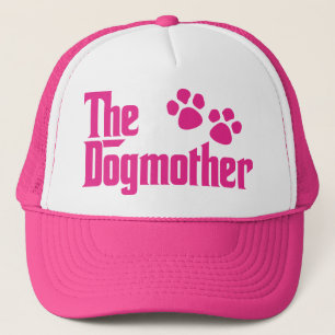 Gorra De Camionero La DogMother es rosa y blanco divertido diciendo