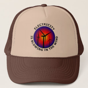 Gorra De Camionero La electricidad está soplando en el viento