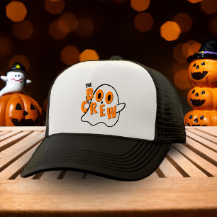 Gorra De Camionero La familia fantasma Boo Crew Halloween Blanco y Ne