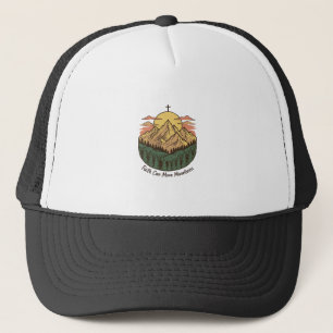 Gorra De Camionero La Fe Puede Mover Montañas Camiseta Vintage de Mon