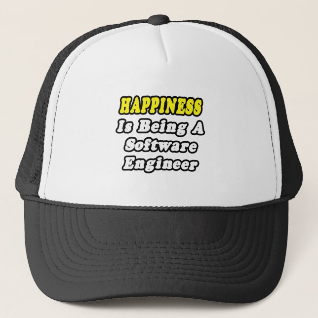 Gorra De Camionero La felicidad es ser ingeniero de software (Anverso)