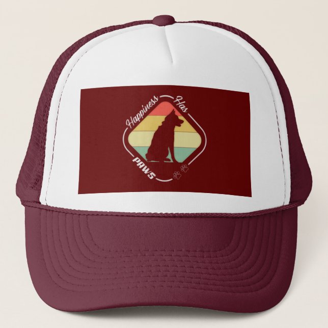 Gorra De Camionero La felicidad tiene diseño de garras (Anverso)