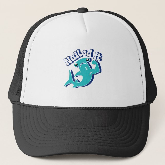 Gorra De Camionero La Flexación de tiburón martillo la clavó (Anverso)