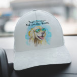 Gorra De Camionero La Graciosa Jubilación Pun De Los Años Dorados<br><div class="desc">Gracioso regalo de retiro con un recién recuperado dorado en una playa tropical. Diseño original creado de una de nuestras acuarelas pintadas a mano.</div>