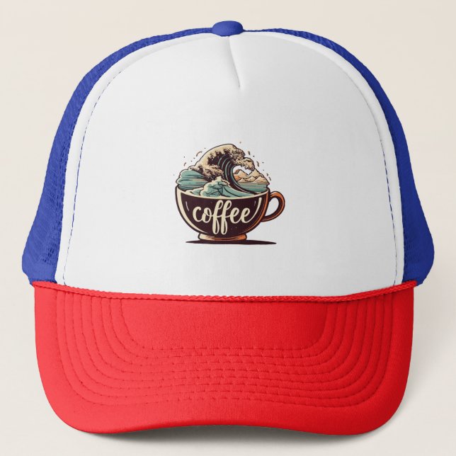 Gorra De Camionero La Gran Ola De Café (Anverso)