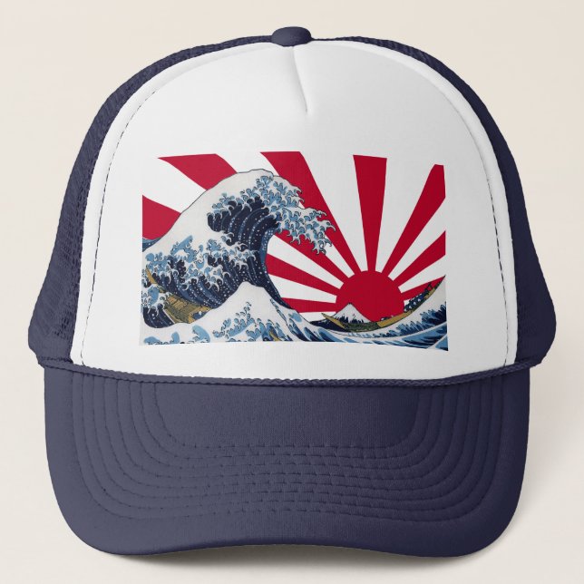 Gorra De Camionero "La gran ola de Kanagawa"+"Bandera solar en ascens (Anverso)