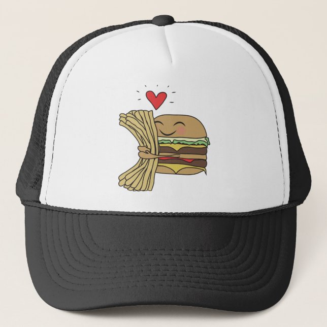 Gorra De Camionero La hamburguesa ama las fritadas (Anverso)