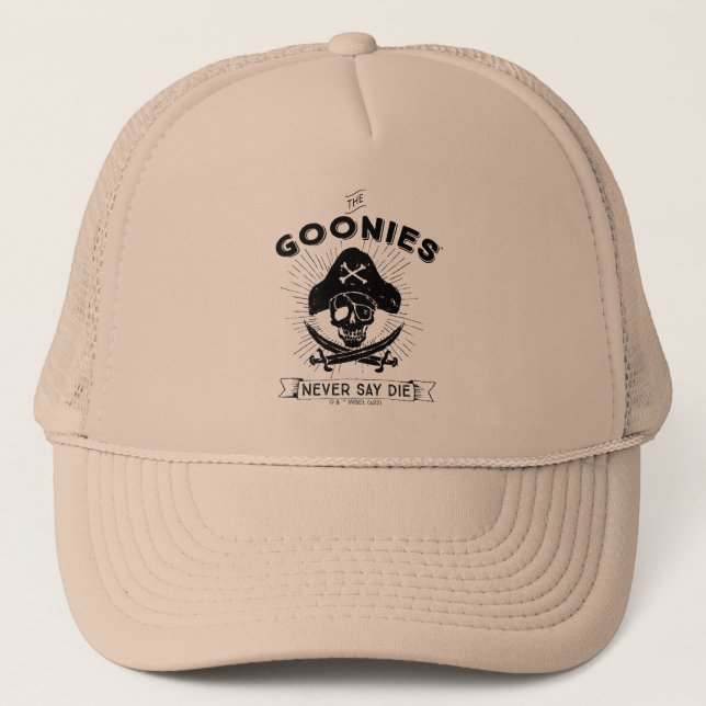 Gorra De Camionero La insignia pirata "Nunca digas morir" de los Goon (Anverso)