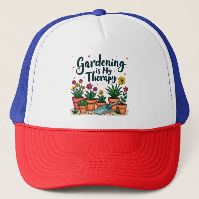 Gorra De Camionero La Jardinería Es Mi Terapia Planta De Jardinería (Anverso)