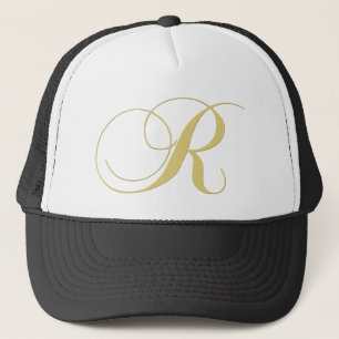 Gorra De Camionero La letra R del monograma de oro escoge