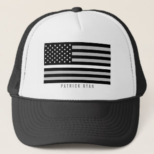 Gorra De Camionero La línea blanca fina bandera americana del ccsme