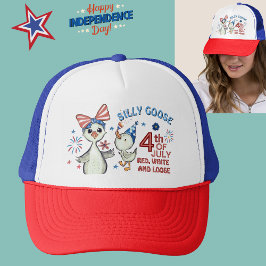 Gorra De Camionero La mamá de oca y el bebé rojo, blanco y azul