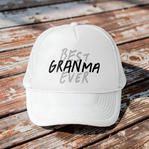Gorra De Camionero La mejor abuela moderna Grunge negro y gris