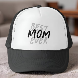 Gorra De Camionero La Mejor Mamá del Mundo Moderno Grunge Negro y Gri