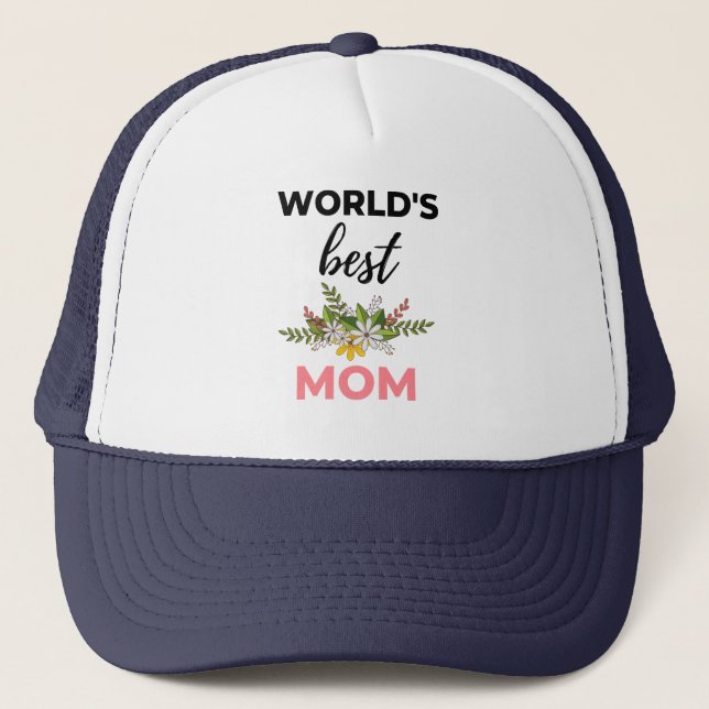 Gorra De Camionero La mejor mamá del mundo negra (Anverso)