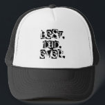 Gorra De Camionero La mejor tipografía en blanco negro<br><div class="desc">Este gorra contiene un simple mensaje en la tipografía de grunge en blanco y negro angustiado: Lo mejor. Papá. Nunca. El cumpleaños perfecto o el regalo del Día del Padre para el papá que es el mejor del mundo.</div>