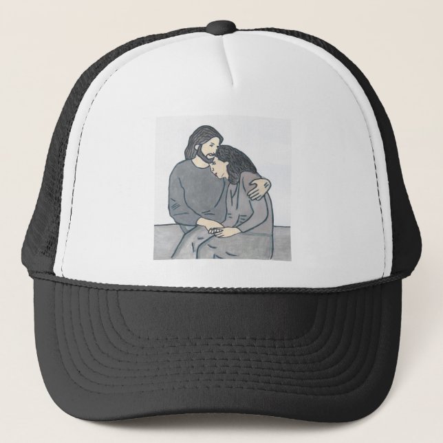Gorra De Camionero La mujer solitaria conoce a Dios (Anverso)