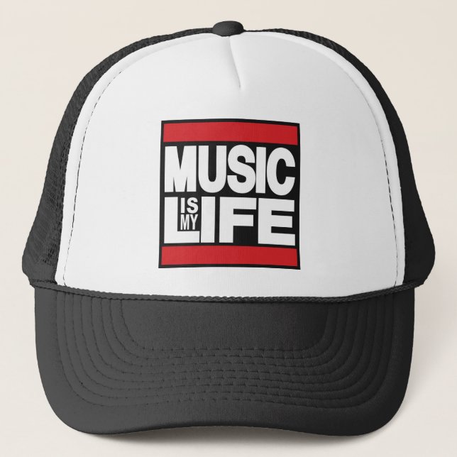 Gorra De Camionero La música es mi rojo de la vida (Anverso)